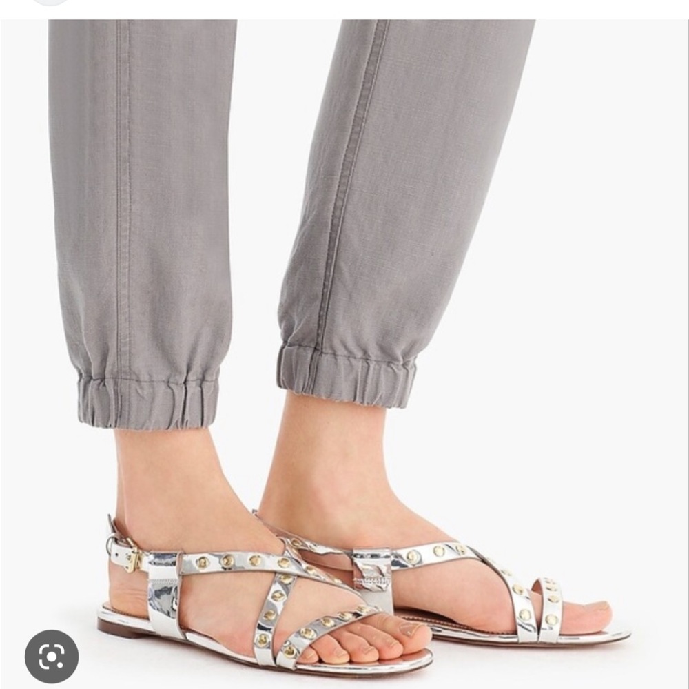 J. Crew Cora Silver and Gold Sandals Sz 9.5